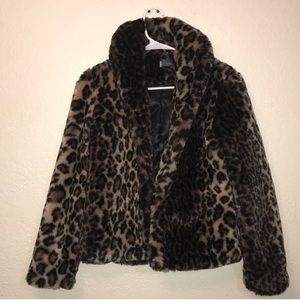 Sparkle & Fade Faux Cheetah Fur Coat